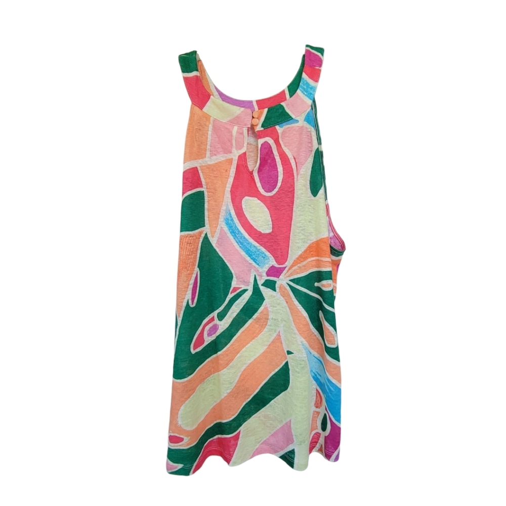 NWT Christian Siriano Linen Sleeveless Tank Top 3X Multicolor Artsy Boho - Picture 5 of 12